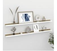 vidaXL Étagères murales 2 pcs Blanc et chêne Sonoma 115x9x3 cm