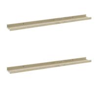 vidaXL Étagères murales 2 pcs Blanc et chêne Sonoma 80x9x3 cm
