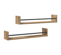 Vidaxl Étagères Murales 2 Pcs Chêne 80x16x14 Cm Bois Traité