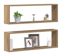 vidaXL Étagère murale – Bois d'ingénierie chêne artisanal 80×15×26 cm, 2 pièces