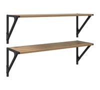 vidaXL Étagères Murales 2 pcs Chêne Artisanal 80 x 25 x 25,5 cm, Étagères de Salon élégantes, unités murales Robustes, Design rectangulaire, rangements Pratiques et étagères intégrées