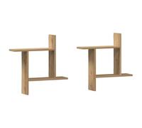 vidaXL Étagères murales 2 pcs Chêne artisanal Bois d'ingénierie Marron