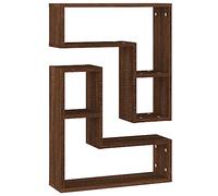 vidaXL Étagères murales 2 pcs Chêne Marron 50x15x50 cm Bois ingénierie, étagère Flottante, étagère d'angle, Armoire Murale, unité Murale TV