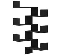 Vidaxl Étagères Murales 2 Pcs Chêne Noir 40x40x49,5 Cm Bois D'ingénierie Noir