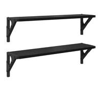 vidaXL Étagères Murales 2 pcs Chêne Noir 60 x 15 x 15,5 cm, Étagères de Salon élégantes, unités murales Robustes, Design rectangulaire, rangements Pratiques et étagères intégrées