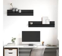 vidaXL Étagères Murales 2 pcs Chêne Noir 80 x 11,5 x 18 cm