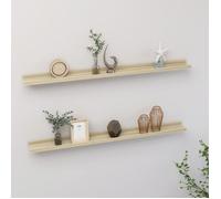 vidaXL Étagères murales 2 pcs Chêne Sonoma 100x9x3 cm
