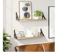 vidaXL Étagères murales 2 pièces chêne sonoma 60x15x15,5 cm 836324