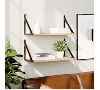 vidaXL Étagères murales Chêne Sonoma 2 pièces 60x25x25,5 cm Multicolore 836334