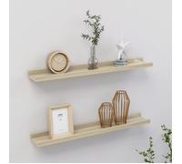 vidaXL Étagères murales 2 pcs Chêne Sonoma 60x9x3 cm
