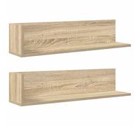 vidaXL Étagères murales 2 pcs chêne Sonoma 75x16,5x16,5 cm flottantes