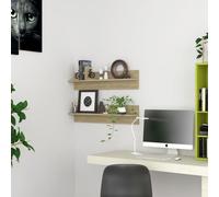 Vidaxl Etagères Murales 2 Pcs Chêne Sonoma 80x11,5x18 Cm Aggloméré Multicolore