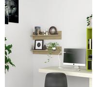 Vidaxl Etagères Murales 2 Pcs Chêne Sonoma 80x11,5x18 Cm Aggloméré Multicolore