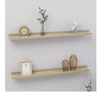 vidaXL Étagères murales 2 pcs Chêne Sonoma 80x9x3 cm
