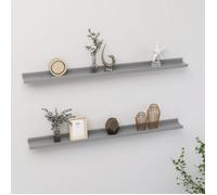 vidaXL Étagères murales 2 pcs 100x9x3 cm Gris