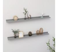 vidaXL Étagères murales 2 pcs Gris 100x9x3 cm