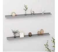 vidaXL Étagères murales 2 pcs Gris 115x9x3 cm