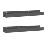 vidaXL Étagères murales 2 pcs Gris 80x12x9 cm Bois de pin massif