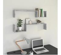 vidaXL Étagères murales 2 pcs Gris béton 100x15x20 cm Aggloméré