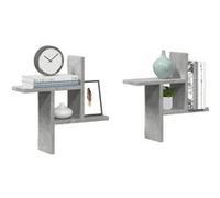 Etagères murales 2 pcs gris béton 38x12x38 cm bois d'ingénierie 853248