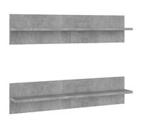 Vidaxl Etagères Murales 2 Pcs Gris Béton 80x11,5x18 Cm Aggloméré