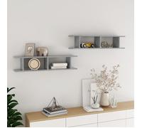 vidaXL Étagères murales 2 pcs Gris béton 90x18x20 cm bois d'ingénierie 807200