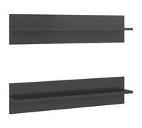 Vidaxl Etagères Murales 2 Pcs Gris Brillant 80x11,5x18 Cm Aggloméré Gris