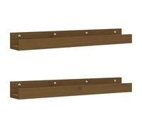 vidaXL Étagères murales 2 pcs Marron miel 80x12x9cm Bois de pin massif