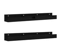 vidaXL Étagères murales 2 pcs Noir 80x12x9 cm Bois de pin massif