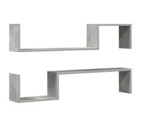 vidaXL Étagères Murales 2 pcs, Supports Suspendus, Tablettes Flottantes, Meubles de Salon Salle de Séjour Maison, Gris Béton Bois d'Ingénierie