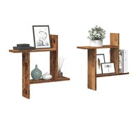 Vidaxl Étagères Murales 2 Pcs Vieux Bois 50x12x50 Cm Bois D'ingénierie Marron