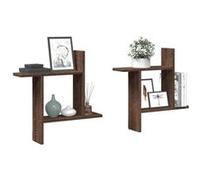 Vidaxl Étagères Murales 2pcs Chêne Marron 50x12x50cm Bois D'ingénierie Marron