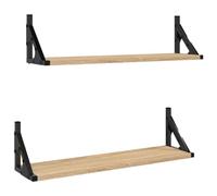 vidaXL Étagères Murales 2pcs, Étagères Suspendues avec Rangement, Étagères de Présentation Flottantes, Meubles de Salon, Moderne, Chêne Sonoma