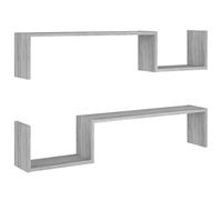 vidaXL Étagères murales 2pcs Sonoma gris 100x15x20cm Bois d'ingénierie