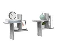 vidaXL Étagères murales 2pcs Sonoma Gris 38x12x38 cm Bois d’ingénierie