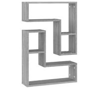 vidaXL Étagères murales 2pcs Sonoma gris 50x15x50 cm Bois d'ingénierie Gris
