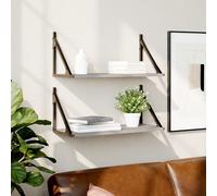 vidaXL Étagères murales 2pcs sonoma gris 60x25x25,5 cm bois ingénierie Gris