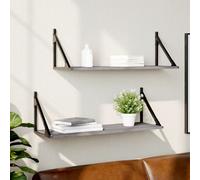 Etagères Murales 2pcs, Etagères Suspendues avec Rangement, Etagères de Présentation Flottantes, Meubles de Salon, Moderne, Sonoma Gris Bois
