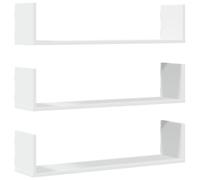 vidaXL Étagères murales Lot de 3 Bois d'ingénierie 80x18x18 cm Blanc