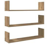 vidaXL Étagères murales 3 pcs chêne Artisanal Bois d'ingénierie