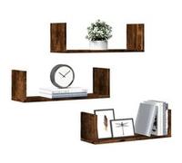 vidaXL Étagères murales 3 pcs Bois d'ingénierie chêne fumé 58x18x18 cm