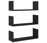 vidaXL Étagères murales 3 pcs Chêne Noir 58x18x18 cm Bois d'ingénierie