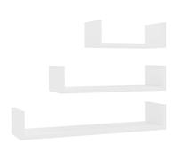vidaXL Étagères Murales 3 pcs, Meuble de Rangement, Organisateur de Maison Salon Salle de Séjour Intérieur, Blanc Bois d’Ingénierie