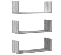 vidaXL Étagères murales 3 pcs sonoma gris 58x18x18 cm bois ingénierie 853286