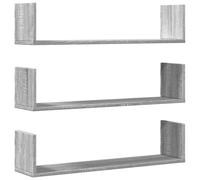 vidaXL Étagères murales Sonoma 3 pièces 80×18×18 cm Bois ingénierie Gris