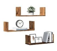 vidaXL Étagères murales 3 pcs bois d'ingénierie vieux bois 58x18x18 cm Marron 853288 G