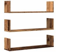 vidaXL Étagères murales 3 pcs Vieux Bois 80x18x18 cm Bois d'ingénierie