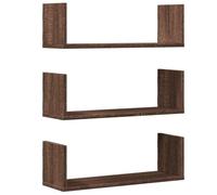 vidaXL Étagères murales 3 pièces chêne marron 58 x 18 x 18 cm Bois d'ingénierie