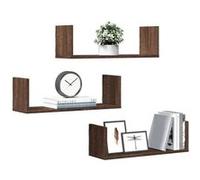 vidaXL Étagères murales 3 pièces chêne marron 58 x 18 x 18 cm Bois d'ingénierie