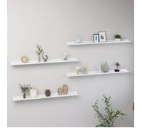 vidaXL Étagères murales 4 pcs Blanc brillant 100x9x3 cm
